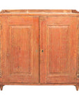 Antique English Country Buffet Cabinet with Original Red Paint