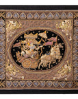 Embroidered Indian Screen Board Art with Beaded Detail
