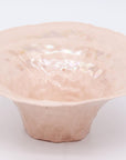 Pink Ceramic Bowl with Pearl Luster Stripe, 21st Century