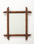 Small Faux Bamboo Carved Frame Mirror, England 1940s