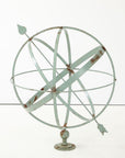 Celadon Painted English Mid-20th Century Iron Armillary