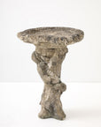 Composite Stone Faux Bois Birdbath with Squirrels Garden Ornament, English 20th C.