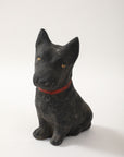 Black Scottie Dog Garden Ornament Reconstituted Stone, English Mid 20th C.