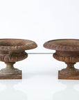 Pair Cast Iron Pie Crust Urns