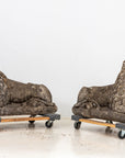 Circa 1920 English Pair of Large Recumbent Concrete Lions