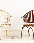 Francois Carre Style Fan-back Metal Garden Chairs, France Mid 20th C.