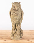Vintage Stone Horned Owl Garden Ornament, USA Mid 20th C.