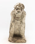 White Painted Reconstituted Stone Dog Poodle Garden Ornament, France 20th Century