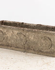 Rectangular Concrete Stone Planter with Tudor Rose Pattern, England mid 20th C.
