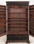 Black Swedish Cupboard or Kitchen Cabinet, Sweden Late 18th C.