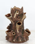 Large Terracotta English Faux Bois Planter, Edwardian, early 20th Century