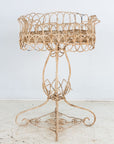 Victorian Style White Painted Wirework Plant Stand, English Early 20th C.
