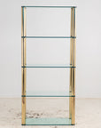 Polished Brass Etagere with Glass Shelves, USA 1970s