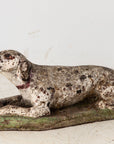 Vintage English Reconsitituted Stone Dalmatian Dog Garden Ornament, Mid 20th C.