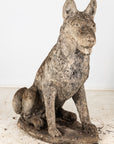 Large Concrete Shepherd Dog Garden Ornament, English mid 20th Century