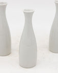 Collection of Three White Single Bud Vases, French Early 21st C.