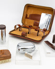 Vintage Men's Grooming Kit with Leather Case