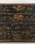Gustavian Swedish Black Chest on Chest, early 19th Century