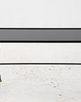 Iron and Black Glass Cocktail Table, 20th Century