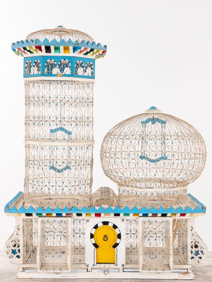 Polychrome Wire Birdcage, French 20th-Century