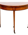 Satinwood and Mahogany Demilune Card Table