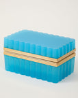 French Opaline Turquoise Scalloped Box, 1890s