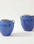 Blue Pottery Urn with Handles, France mid 20th C.