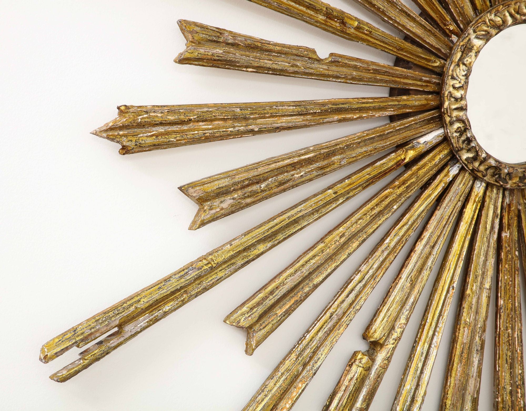 Silver Gilt Sunburst Mirror, 20th Century