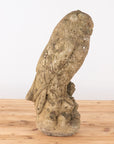 Vintage Stone Horned Owl Garden Ornament, USA Mid 20th C.