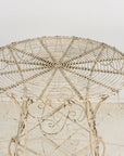 Victorian Style White Wirework Pair of Chairs and Cafe Table, France 1960