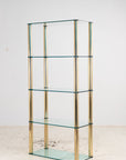 Polished Brass Etagere with Glass Shelves, USA 1970s