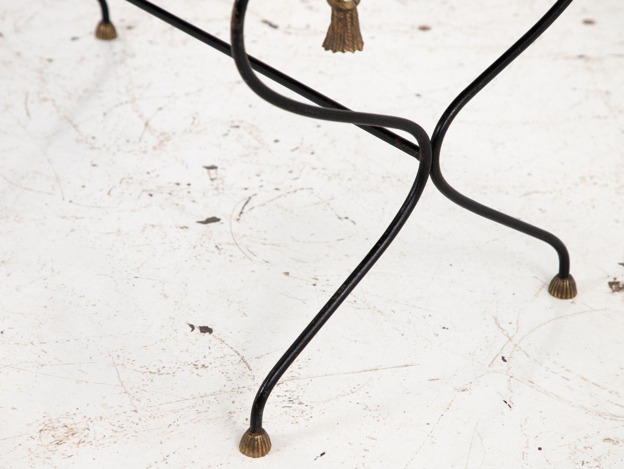 Iron and Black Glass Cocktail Table, 20th Century