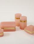 Antique French Pink Cylindrical Opaline Box, Early 20th C.
