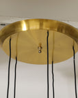 Midcentury Modern Italian Brass Flushmount Light with Five Pendant Drops
