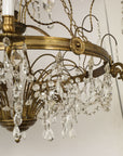 Eight Armed Crystal and Brass Chandelier, Early 20th C.