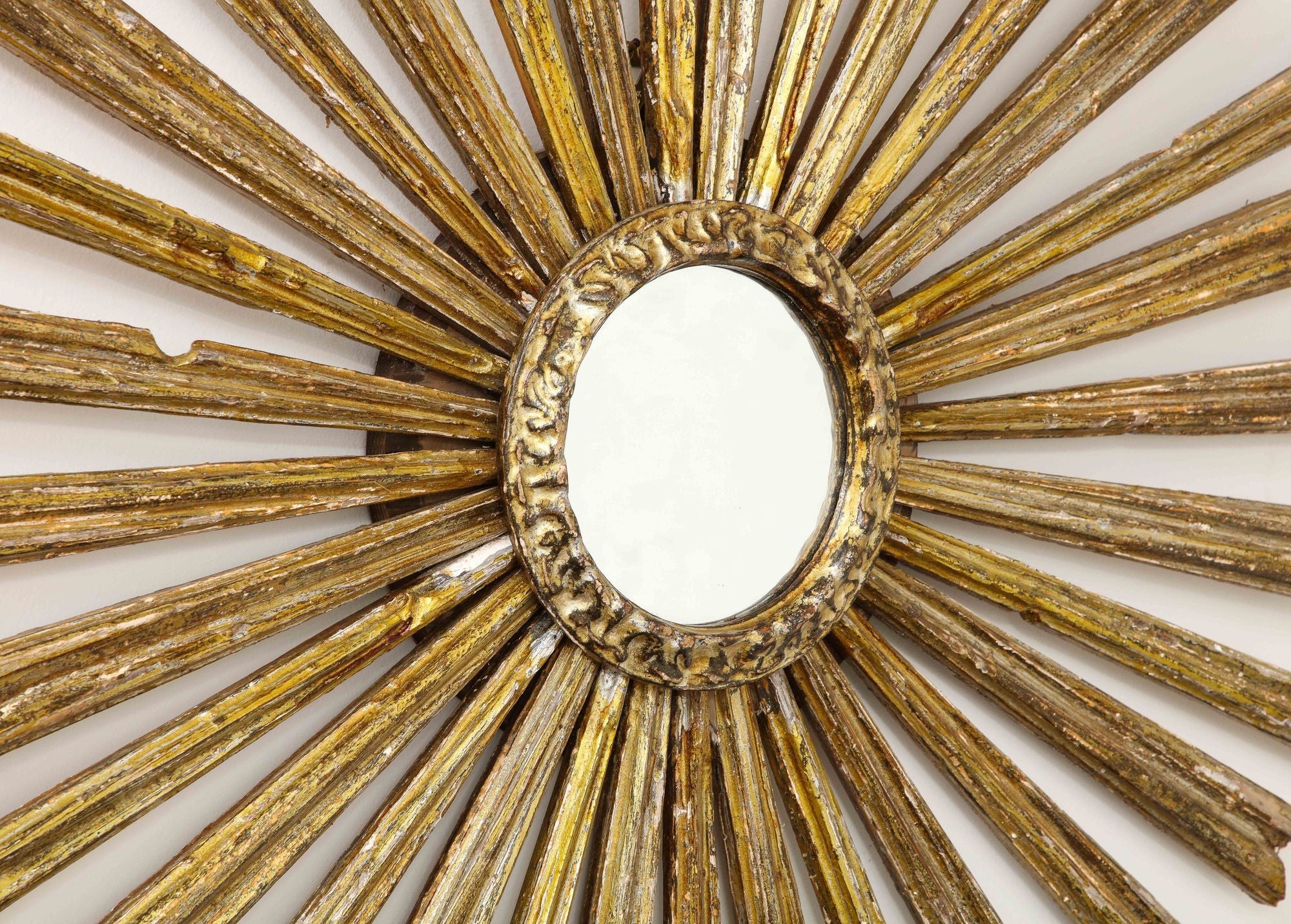 Silver Gilt Sunburst Mirror, 20th Century
