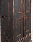 Black Swedish Cupboard or Kitchen Cabinet, Sweden Late 18th C.