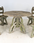 Brutalist Style Concrete Table and set of Four Chairs, England 1960s