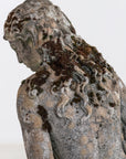 Composite Stone Weathered Garden Statue of Maiden or Goddess, England Mid 20th C.