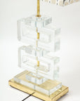Pair Modern Murano Clear Glass Lamps