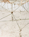 Victorian Style White Wirework Pair of Chairs and Cafe Table, France 1960