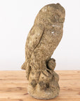Vintage Stone Horned Owl Garden Ornament, USA Mid 20th C.