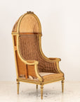 French Louis XV Style Carved Balloon Porters Chair, 19th Century