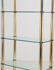 Polished Brass Etagere with Glass Shelves, USA 1970s