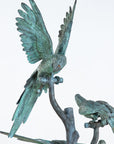 Bronze Sculpture of Three Parrots, Italy Mid 20th C.