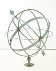 Celadon Painted English Mid-20th Century Iron Armillary