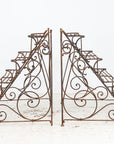 Scrollwork Four Tier Iron Plant Stand or Etagere, England Mid 20th Century