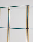 Polished Brass Etagere with Glass Shelves, USA 1970s