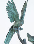 Bronze Sculpture of Three Parrots, Italy Mid 20th C.