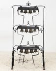 Wrought Iron Latten Bell Stand, Three Tier, English Late 19th C.